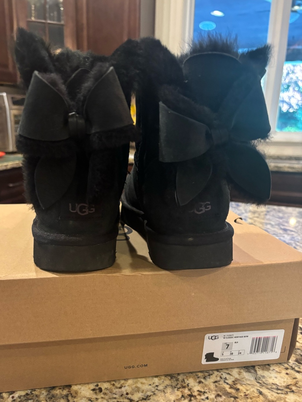 Black UGGs with Classic Heritage Bows